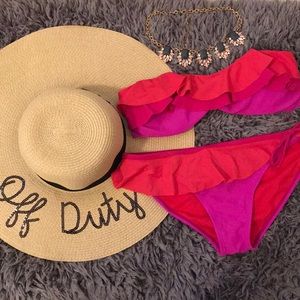 Aqua Marine 2 Piece Ruffled Bikini Size M